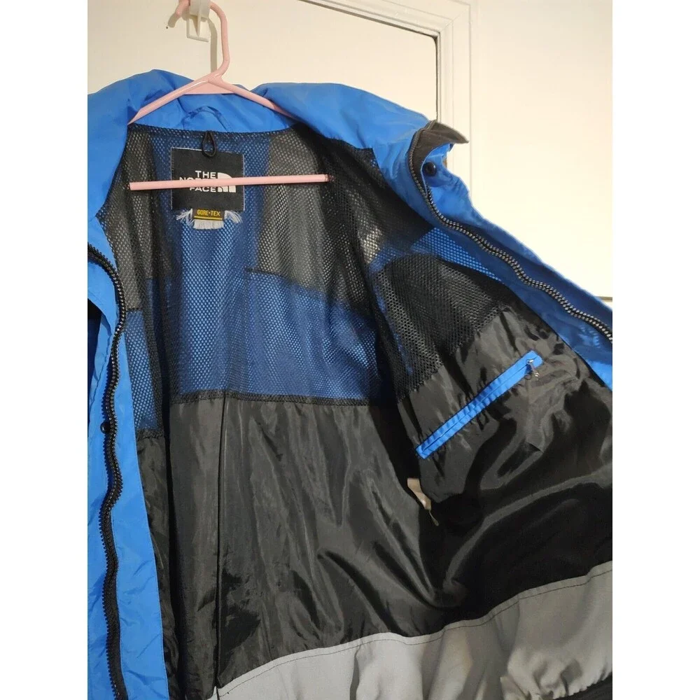 THE NORTH FACE Men Blue Black Mountain Gore-Tex Parka Jacket Sz L Outdoor Coat